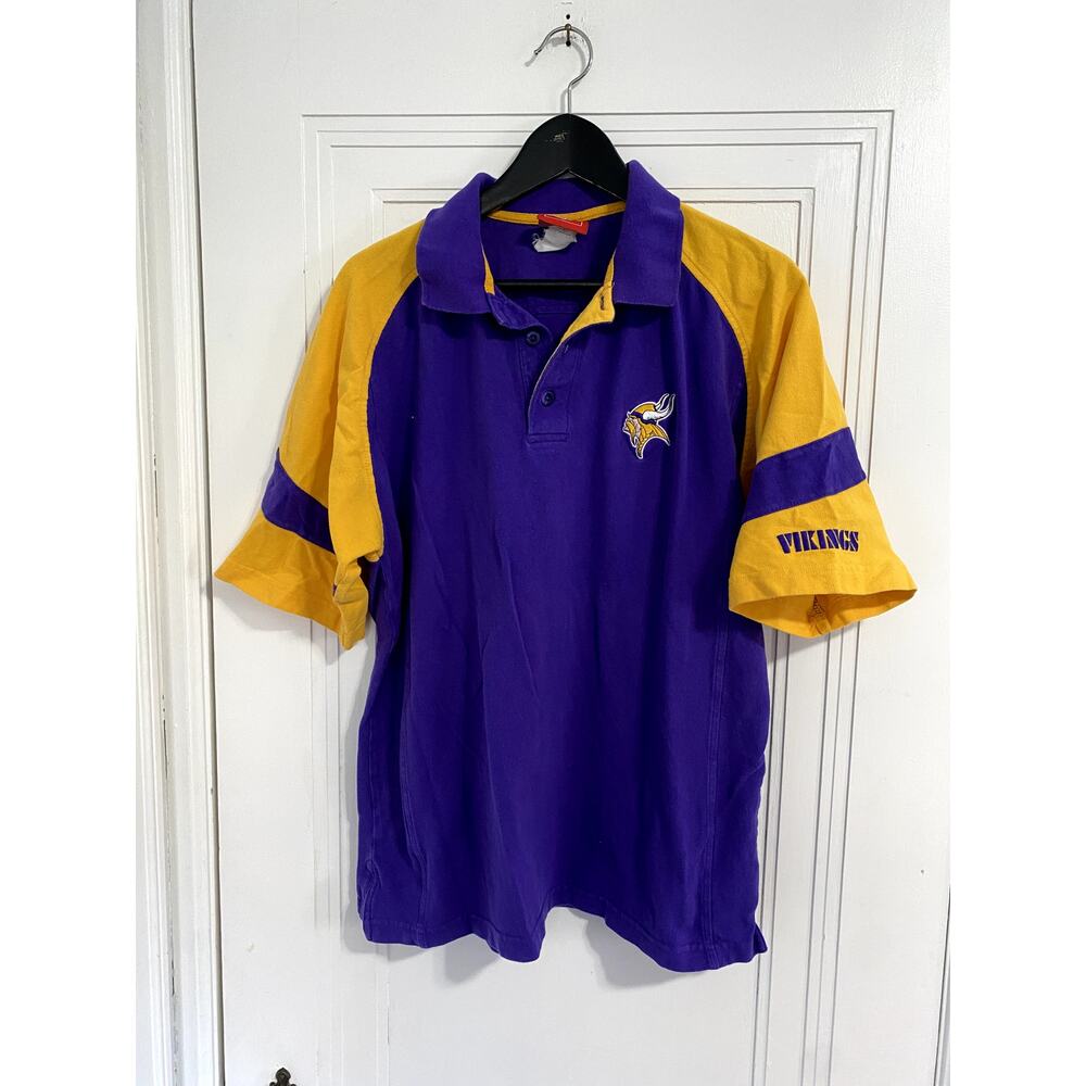 Vintage Minnesota Vikings Polo Shirt Size Large